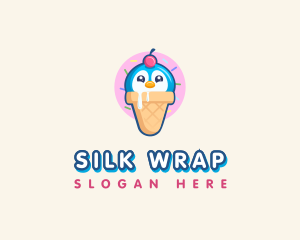 Penguin Dessert Cone logo design