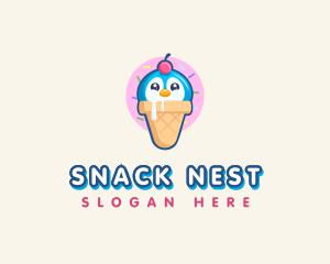 Penguin Dessert Cone logo design