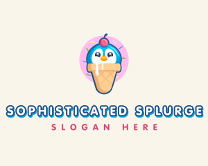 Penguin Dessert Cone logo design