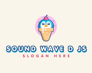 Penguin Dessert Cone logo design