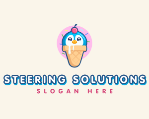 Penguin Dessert Cone logo design