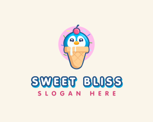 Penguin Dessert Cone logo design