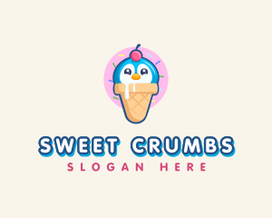 Penguin Dessert Cone logo design