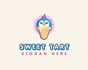 Penguin Dessert Cone logo design