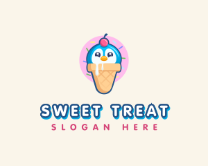 Penguin Dessert Cone logo design