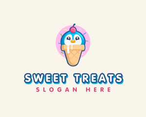 Penguin Dessert Cone logo design