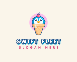 Penguin Dessert Cone logo design