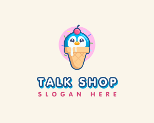 Penguin Dessert Cone logo design