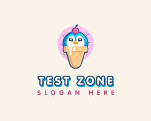 Penguin Dessert Cone logo design