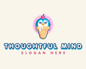 Penguin Dessert Cone logo design