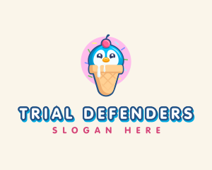 Penguin Dessert Cone logo design