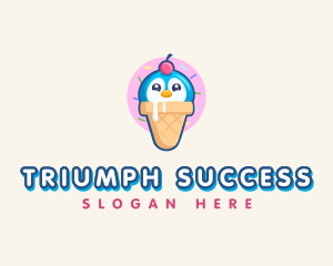 Penguin Dessert Cone logo design