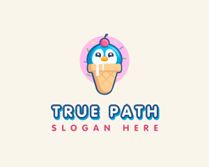 Penguin Dessert Cone logo design