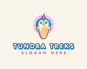 Penguin Dessert Cone logo design