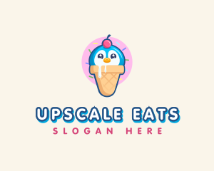 Penguin Dessert Cone logo design