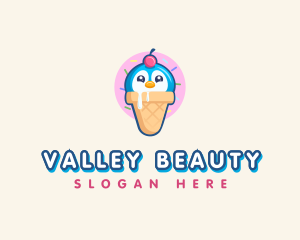 Penguin Dessert Cone logo design