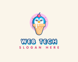 Penguin Dessert Cone logo design