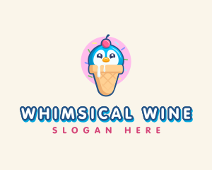 Penguin Dessert Cone logo design