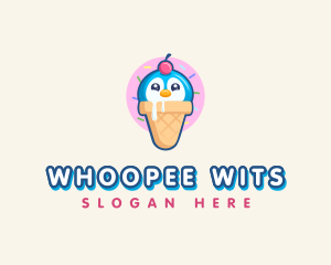 Penguin Dessert Cone logo design