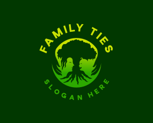 Globe Tree Parenting Hands logo design