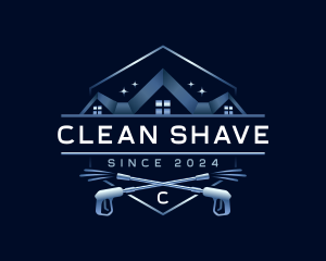 Pressure Washer Clean Roofing logo design