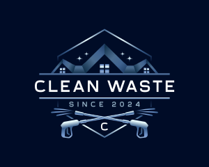 Pressure Washer Clean Roofing logo design