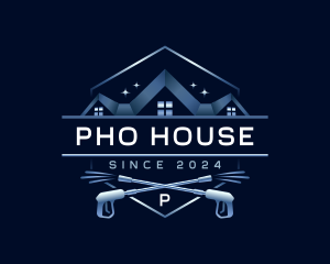 Pressure Washer Clean Roofing logo design