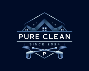 Pressure Washer Clean Roofing logo design