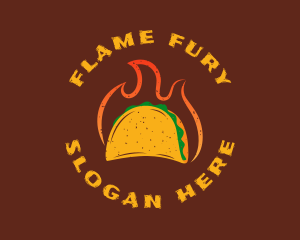 Flaming Rustic Taco logo design