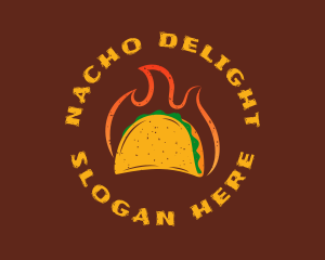 Flaming Rustic Taco logo design