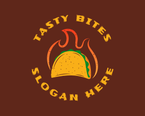 Flaming Rustic Taco logo design