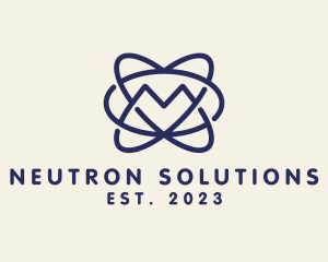 Scientific Atom Letter M logo