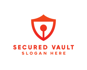 Red Keyhole Shield logo design