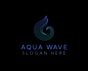 Liquid Waves Droplet logo design