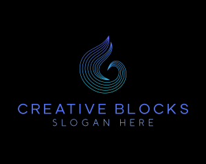 Liquid Waves Droplet logo design