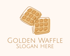 Brown Waffle Line Art logo design
