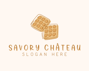 Waffle Dessert Snack logo design