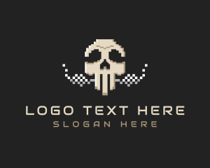 Skull Smoking Pixel logo