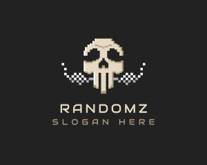 Skull Smoking Pixel logo