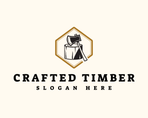 Wood Axe Carpentry logo design