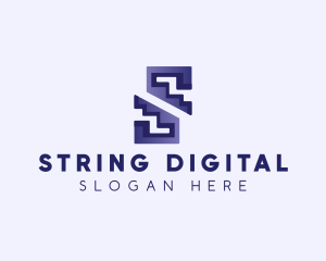 Digital Tech Letter S logo design