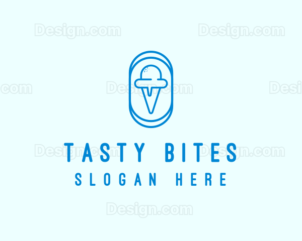 Blue Ice Cream Logo