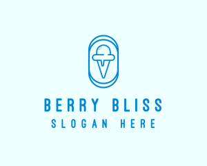 Blue Ice Cream logo design