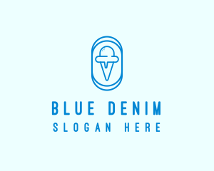 Blue Ice Cream logo design