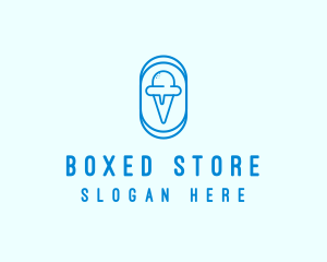 Blue Ice Cream logo design