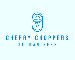 Blue Ice Cream logo design