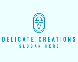 Blue Ice Cream logo design