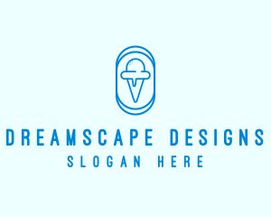 Blue Ice Cream logo design