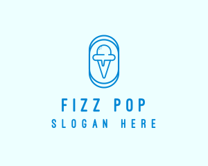 Blue Ice Cream logo design