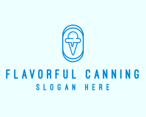 Blue Ice Cream logo design